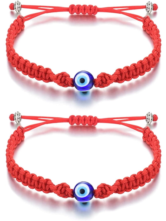 Big Evil Eye Adjustable Bracelet Kabbalah Red String Amulet for Family Couple Bestfriend Women Men Girls