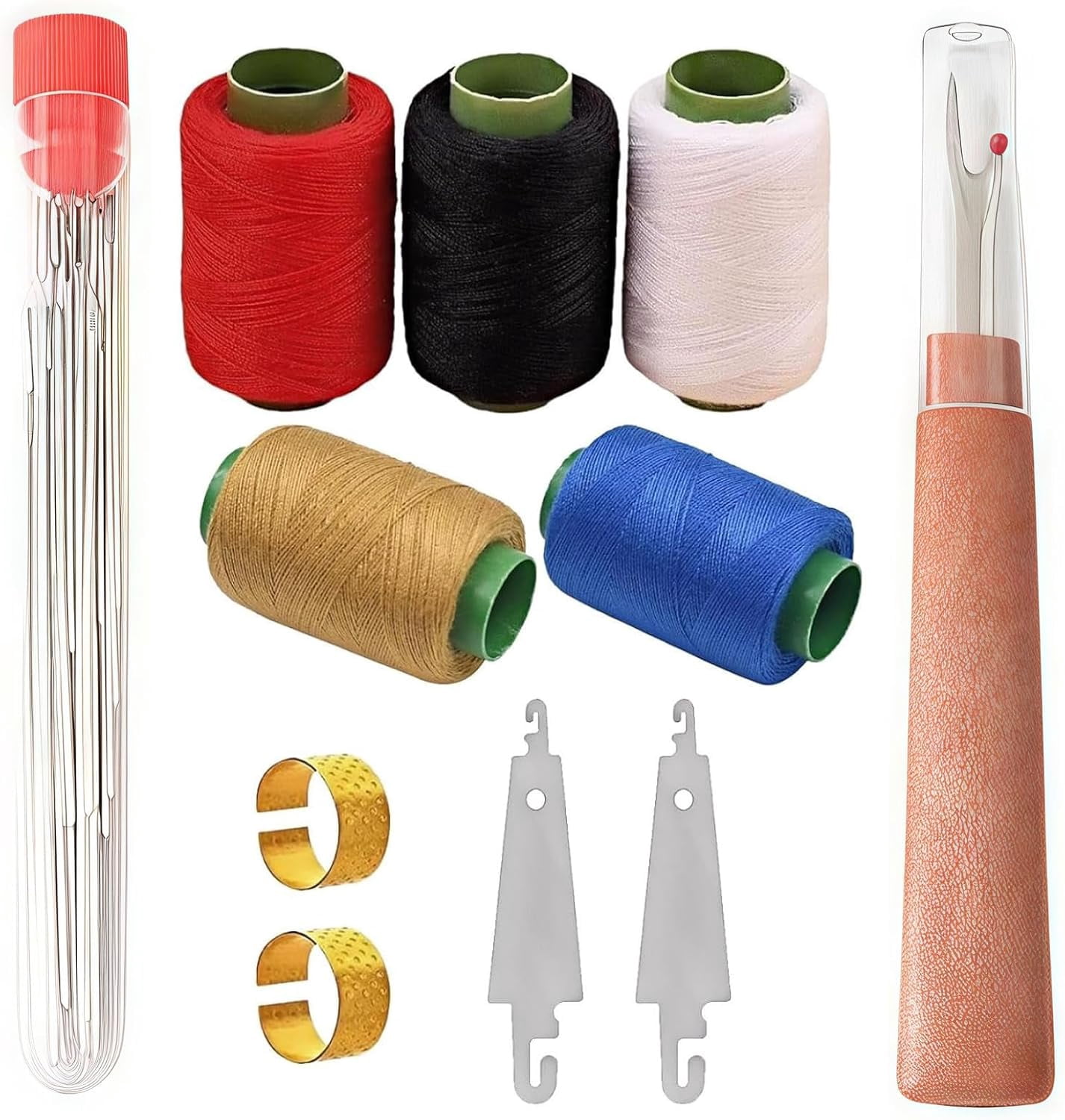 Big Eye Steel Sewing Needles Kit, 41Pcs Sewing Tool Set Portable and ...