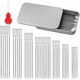 thumbnail image 1 of Large-hole Steel Sewing Needles Kit, 2026 Upgraded Stainless Steel Needles Set for Hand Sewing, 7 Size Leather Embroidery Needle with Threader for Repair Quilting (40set)Q, 1 of 7