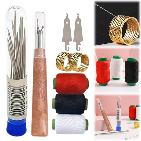 Big Eye Steel Sewing Needles Kit,Big Eye Steel Sewing Needles Kit,Stainless Steel Sewing Needles,for Hand Sewing,Steel Sewing Needles,34 Pcs Big Eye Steel Needles Set