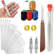 Big Eye Steel Sewing Needles Kit, 36PCS Big Eye Steel Needles Set - Long & Thin Handmade Quilting & Sewing Needles Kit for DIY Sewing (36 pcs)