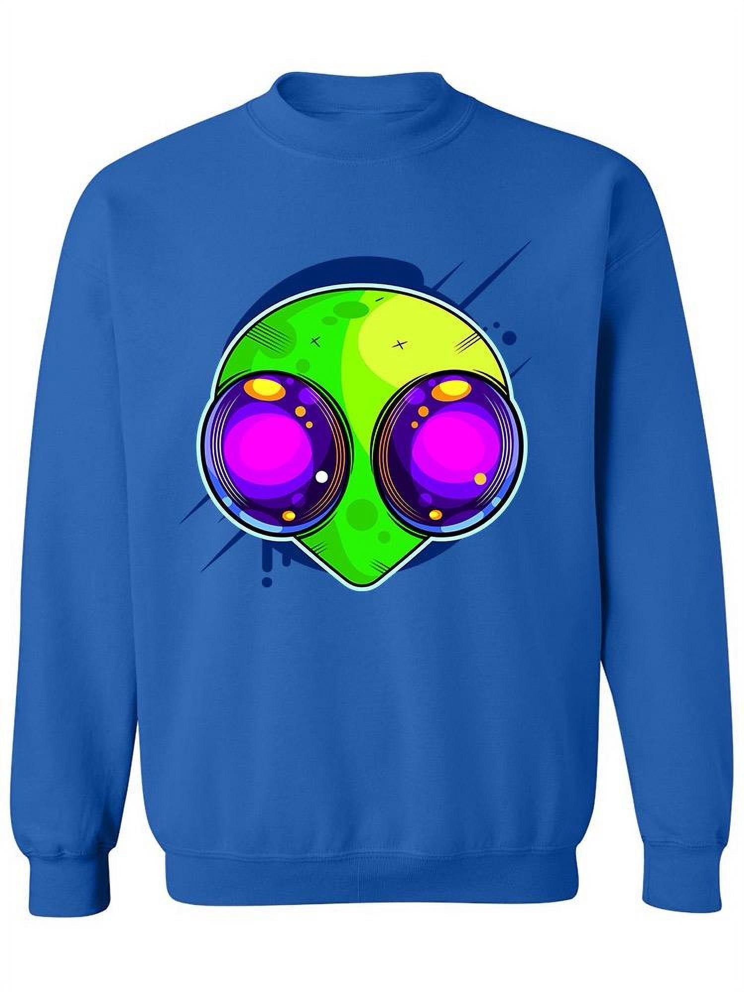 Big Eyed Alien Head Sweatshirt Women -Image by Shutterstock, Female ...