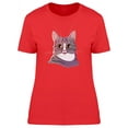 thumbnail image 1 of Big Eyed Cat With Tongue Out T-Shirt Women -Image by Shutterstock, Female Large, 1 of 2
