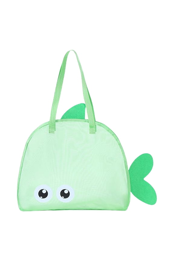 Big Eyed Fish Tote Bag Mesh Beach Bag Large Capacity Toiletry Organizer for Swimming Pool Travel Cute Cartoon Animal Mesh Handbag for Kids and Adults