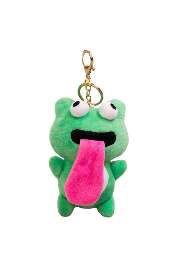 Big Eyes Frog Doll Keychains Funny Pendant Party Backpack Charm Sticking Out Tongue Frog Attraction Toy