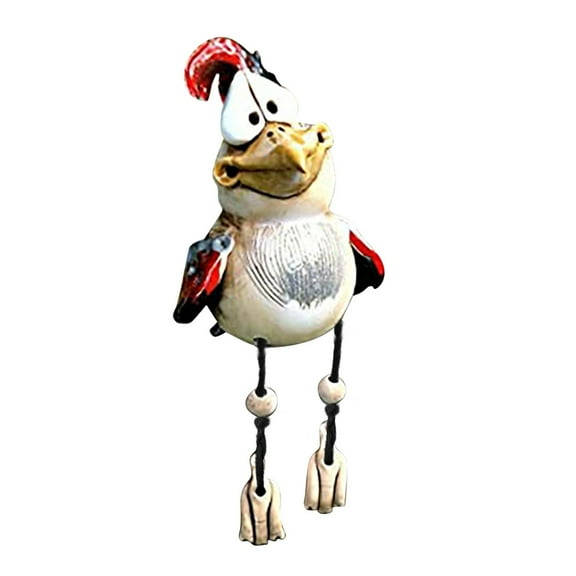Big Eyes Jittery Chicken Bird Hanging Decoration Funny Shelf Sitters With Dangling Legs Resin Sculpture For Shelves Windowsills Office Living Room Bedroom