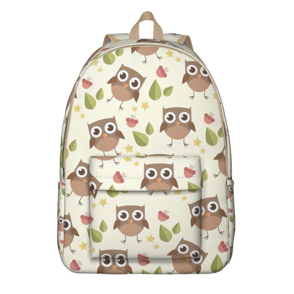 Big Eyes Owl Graphic Backpack – Cartoon Owl Pattern Daypack for Daily Travel, School, and Owl Collectors