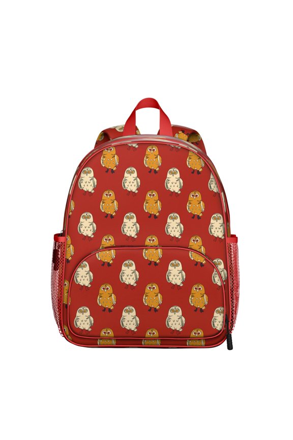 Big Eyes Owl Pattern Student Backpack – Snowy Owl Cartoon Print With Cute Night Artistic Design