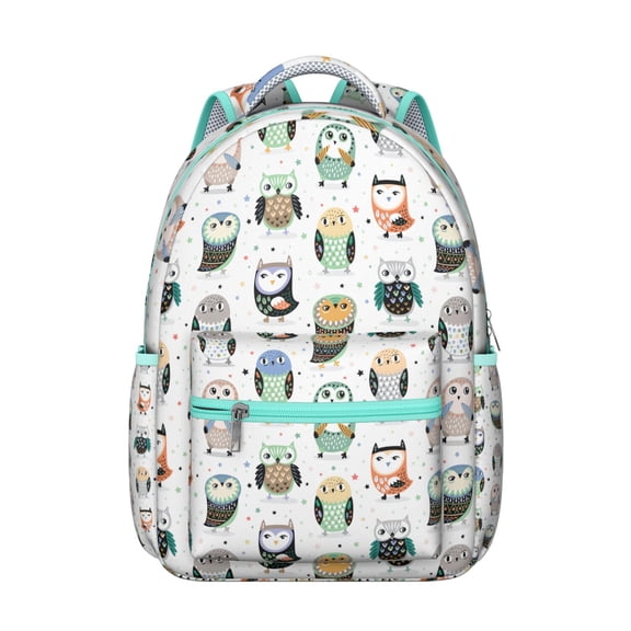 Big Eyes Owl Pattern Student’s Backpack Wear-Resistant, Waterproof, Adjustable Strap School Bag with Breathable Padding, Multifunctional for Sports, Camping, Travel, and Daily Use