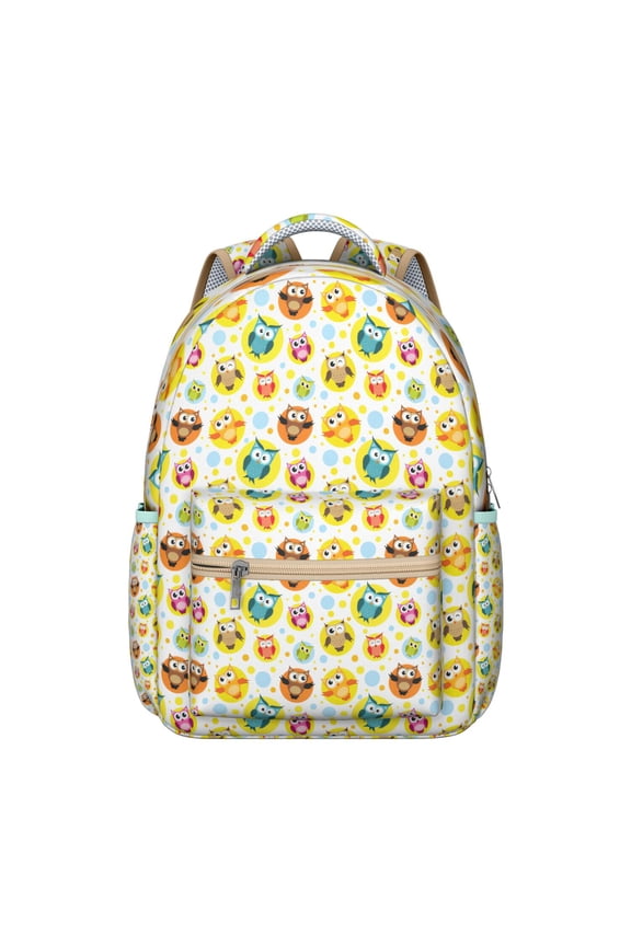 Big Eyes Owl Pattern Student’s Backpack Wear-Resistant, Waterproof, Adjustable Strap School Bag with Breathable Padding, Multifunctional for Sports, Camping, Travel, and Daily Use