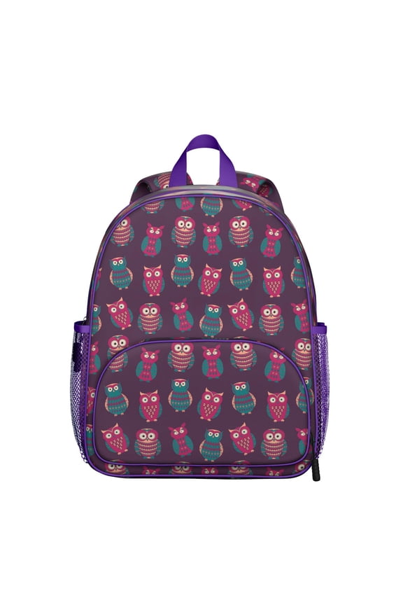 Big Eyes Owl Student Backpack – Snowy Owl Cartoon Print With Night Pattern And Cute Artistic Design