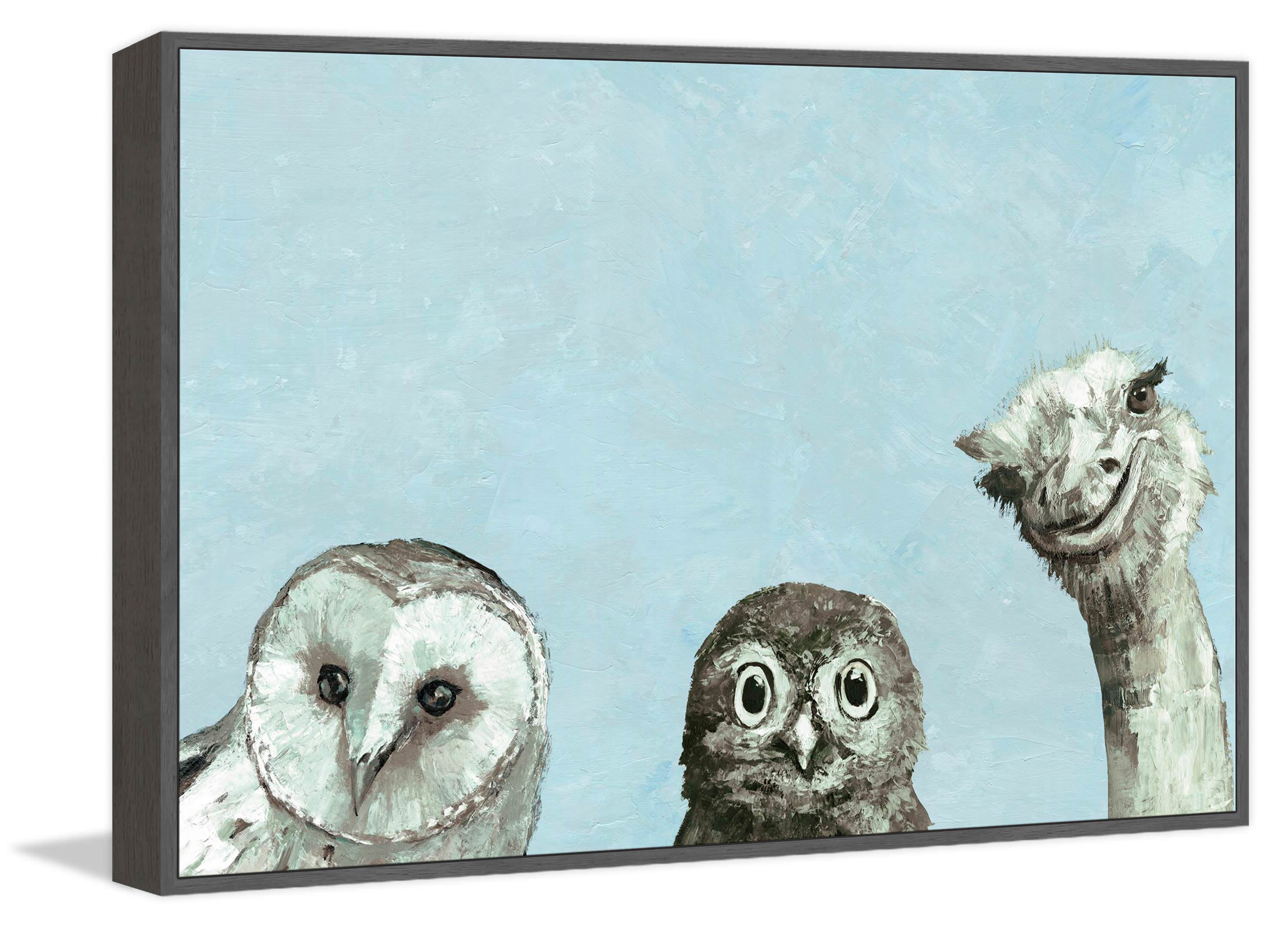 Big Eyes in Blue Floater Framed Painting Print on Canvas