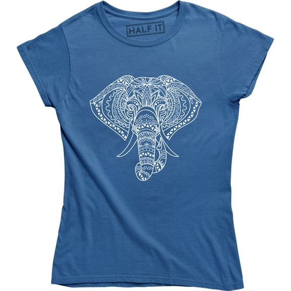 Big Face Elephant by The Mountain Giant Head Zoo Animal Lover Womens T-Shirt