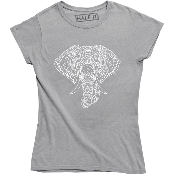 Big Face Elephant by The Mountain Giant Head Zoo Animal Lover Womens T-Shirt