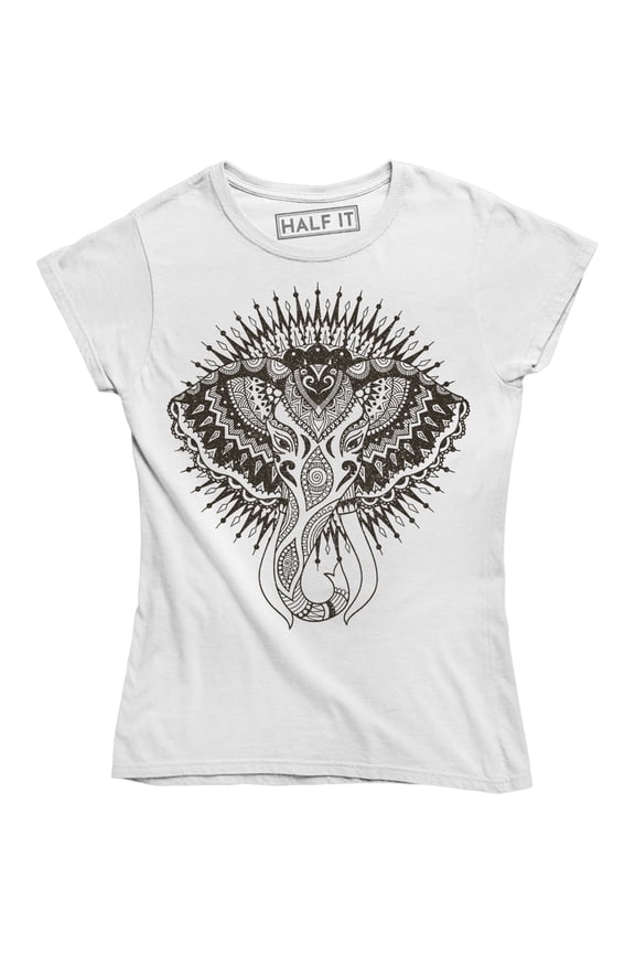 Big Face Elephant by The Mountain Giant Head Zoo Animal Lover Womens Tee Shirt