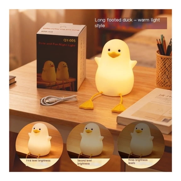 Big Face Rabbit Flat Duck Night Light LED Silicone Light Touch Light Bedhead Night Light Bedroom Atmosphere Light Charging Fun Desk Lamp