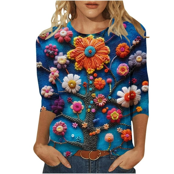 Big Fall TaLove Long Sleeve Shirts For Women Cotton,Women Blouses Cotton 3/4 Sleeve Womens Tops Dressy Casual Shirts For Women V Neck SexyFall Outfits For Women 2025