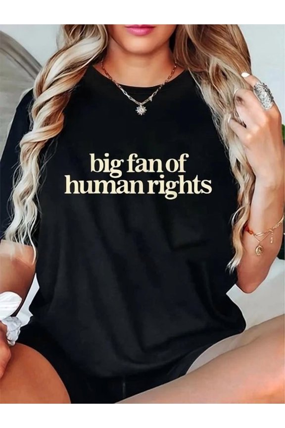 Big Fan Of Human Rights Retro Equality Statement Art T-Shirt, Unisex T-Shirt