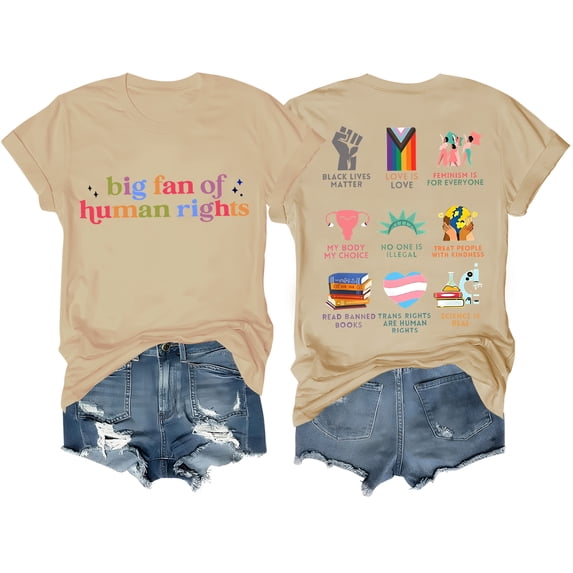 Big Fan Of Human Rights Shirt Big Fan Of Human Rights Shirts For Women Man Casual Graphic T Shirt