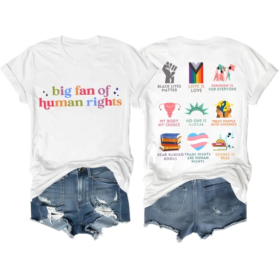Big Fan Of Human Rights Shirt Big Fan Of Human Rights Shirts For Women Man Casual Graphic T Shirt