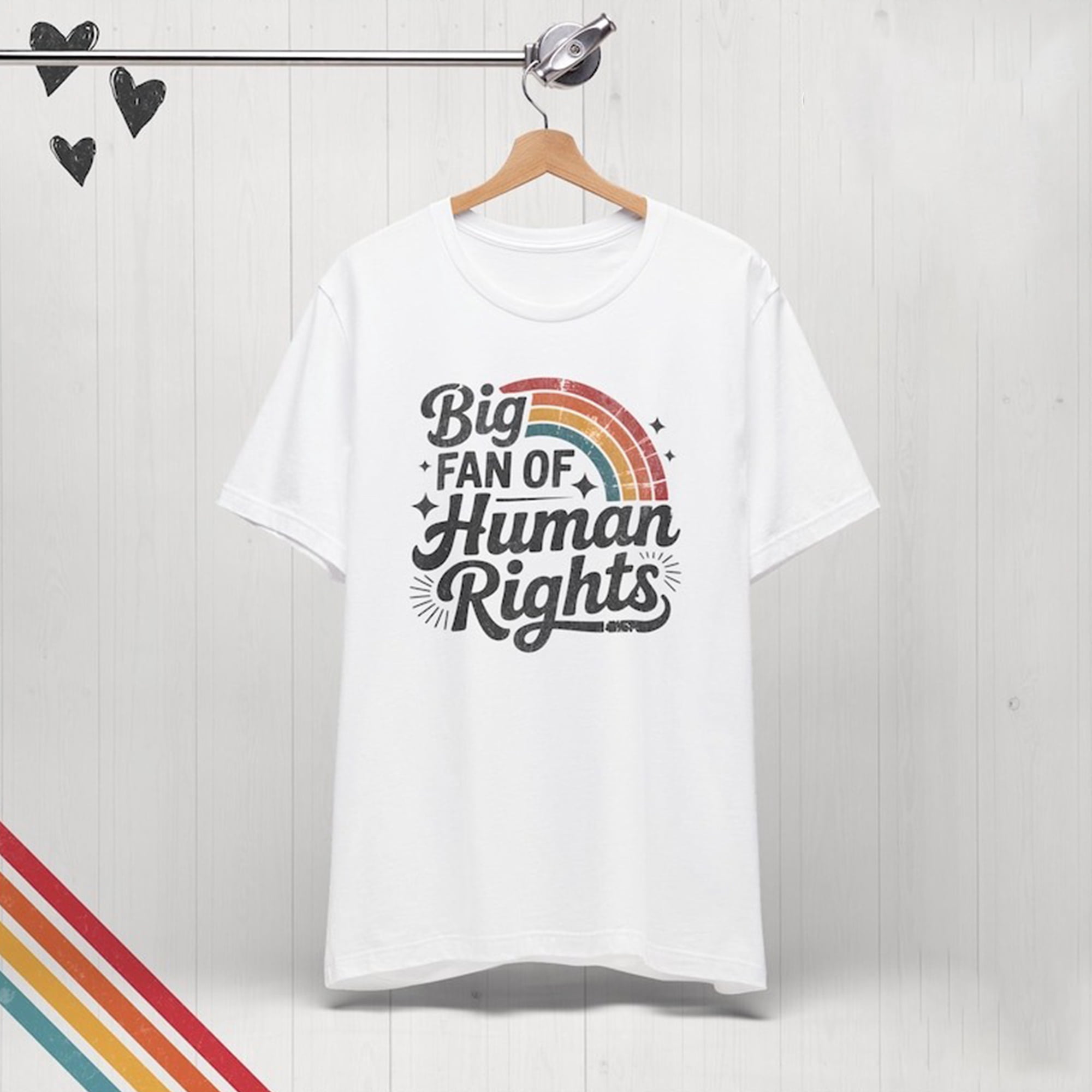 Big Fan of Human Rights Shirt, Retro Rainbow Tshirt, Radicalized by ...