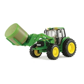 Big Farm Lights & Sounds John Deere 1:16 Scale 7330 Tractor with Bale Loader & Round Bale
