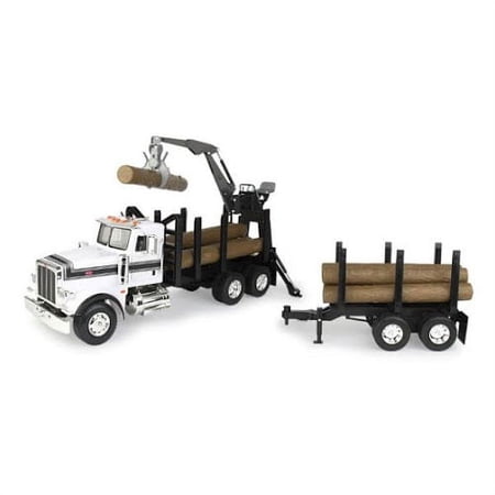Big Farm Peterbilt Model 367 Logging Truck w/Pup Trailer & Logs