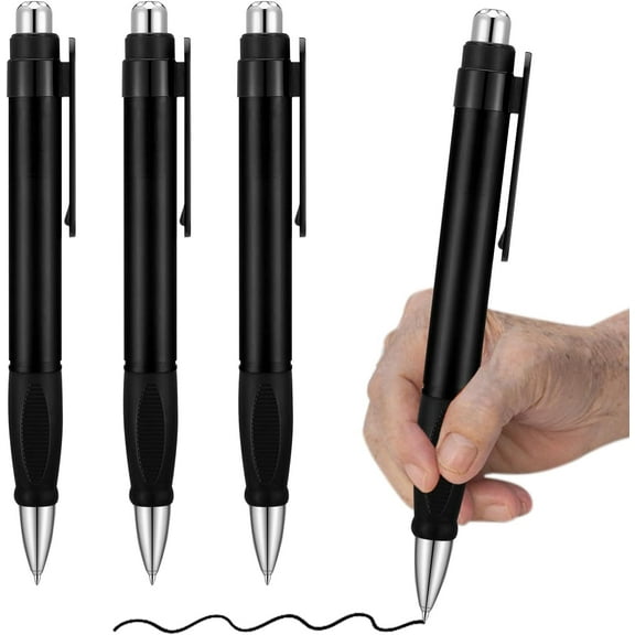 Big Fat Pens - Enhanced Writing Stability for Arthritis and Elderly Easy Thick Grip 3pcs Black