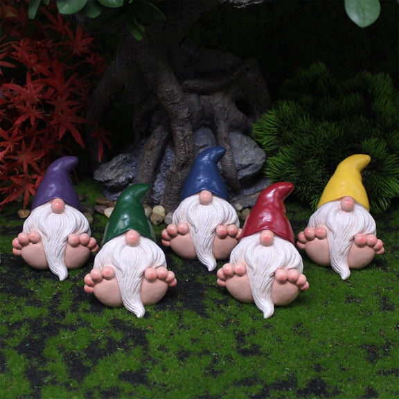 Big Feet Garden Gnome Figurine, Funny Large Foot Dwarf Statue, Whimsical Resin Outdoor Yard Decor, Unique Cute Gnome Ornament for Lawn Balcony Home Indoor Decoration, Novelty Housewarming Gift
