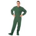 thumbnail image 1 of Big Feet PJs Green Micro-polar Fleece Adult Footed Pajamas Sleeper with Rear Flap, 1 of 2