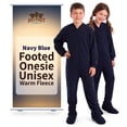 thumbnail image 1 of Big Feet Pjs Kids Navy Fleece Footed Pajamas – Ultra Soft, Anti-Pill, Non-Slip Soles, Easy Zipper, Machine Washable Sleepwear for Boys, 1 of 8