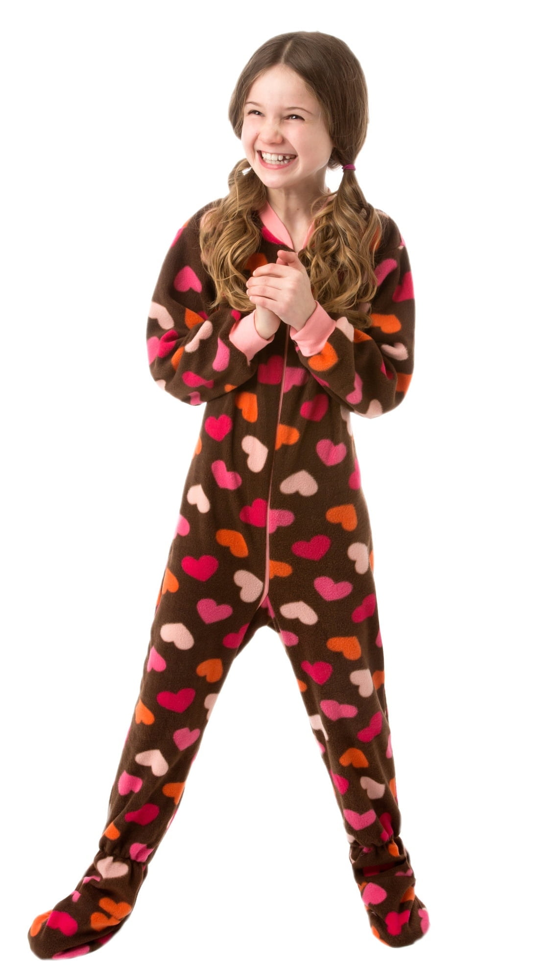 Big Feet Pjs Kids' Fleece Footie Onesie Jumpsuit: Chocolate
