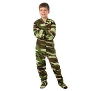 BIG FEET PAJAMAS Big Feet Pjs Kids Green Camo Fleece Boys Footed Pajamas One Piece Sleeper