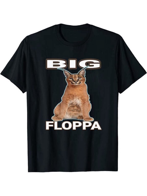 Big Floppa Meme Cute Caracal Cat Classic Tee T-Shirt Size M to 4XL Made in USA