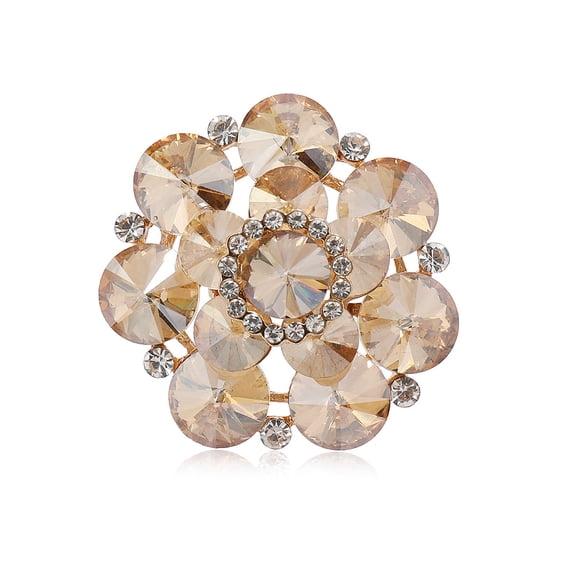 Big Flower Cubic Crystal Ring Women Statement Ring Gemstone Rhinestone Floral Ring Aesthetic for Cocktail Party Prom Wedding Teens Ring