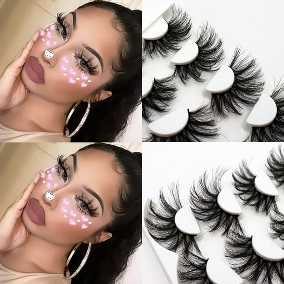Big Fluffy 3D Dramatic Long Volume False Eyelashes - 4 Pairs