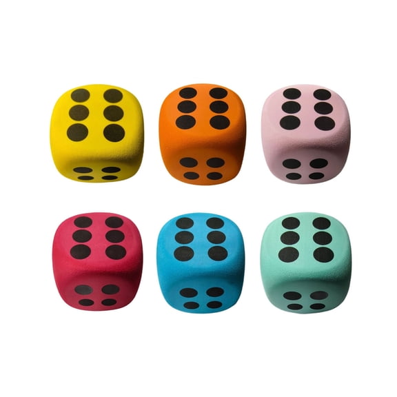 Big Foam Dice for Games, Soft EVA Foam Dice for Table Games, EVA Dice for Party Props, Educational Dice for Board Games, Pink Dice