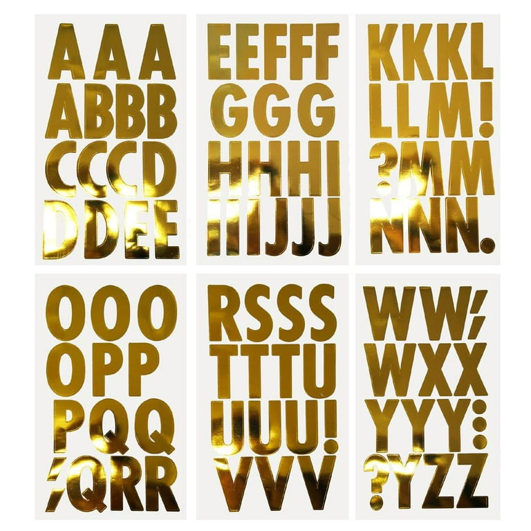 100 Pcs 6 Sheets Gold Letter Stickers 2.5 Inch Morandi Alphabet