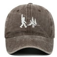 thumbnail image 1 of Big Foot Embroidered Washed Baseball Cap Featuring the American Flag for Men and Women, 1 of 15