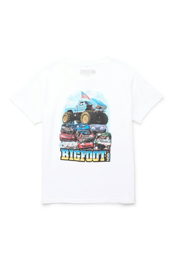 Bigfoot King Boys Graphic Tee with Short Sleeves, Sizes 4-18