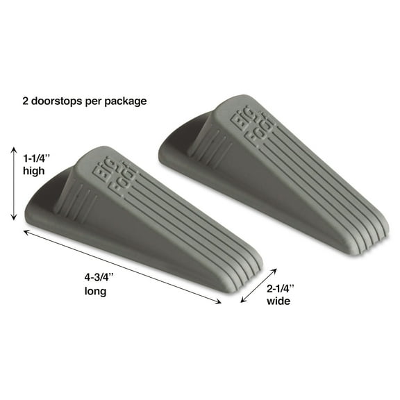Big Foot, MAS00972, Doorstop, Grey, 2/pk, 2 / Pack, Gray