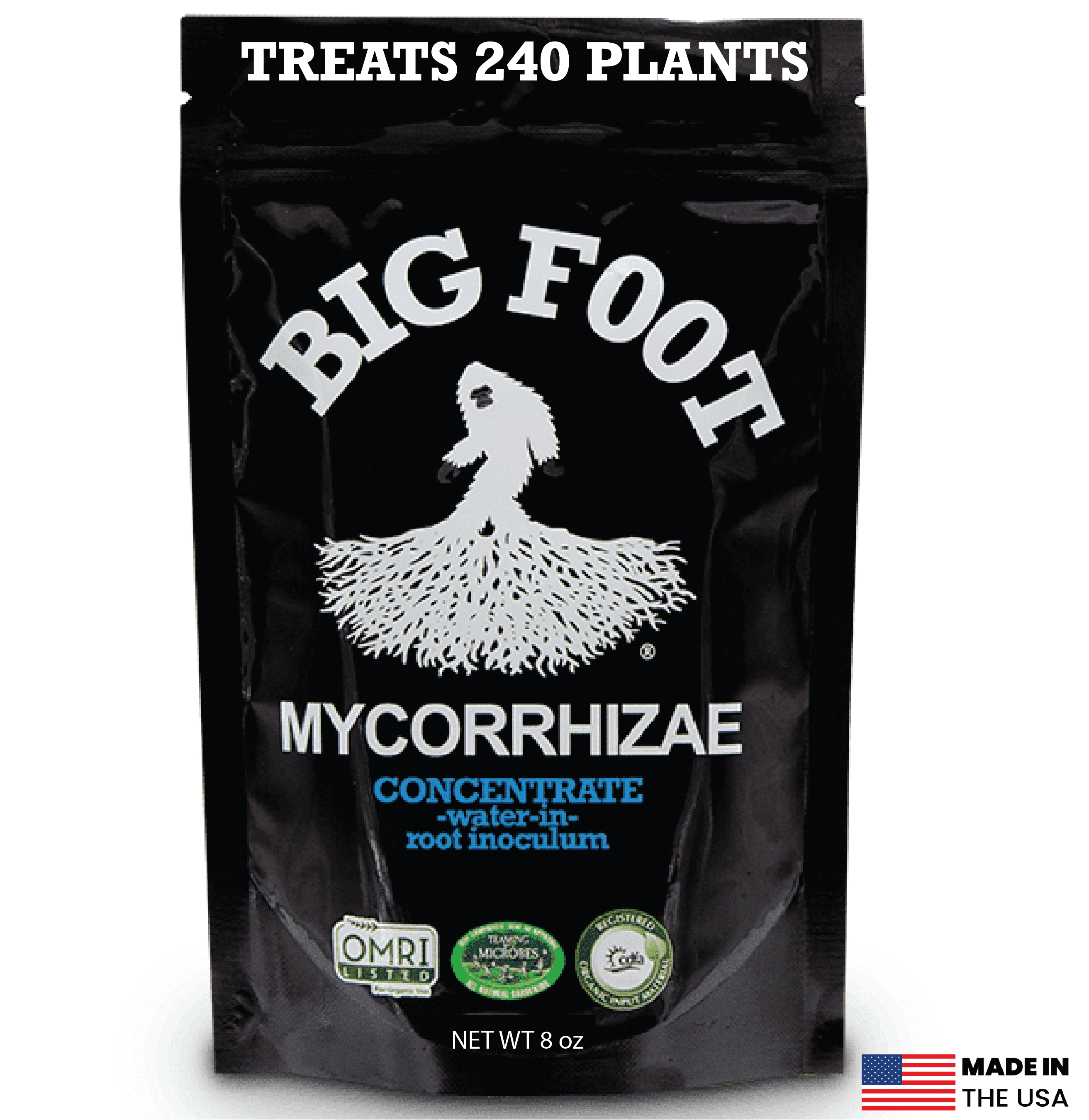 Big Foot Mycorrhizae for Plants, Potted Plants and Gardens - Concentrate Fully Dissolves in Water, Year Round Organic Fertilizer for Root Growth and Healthy Soil - 8 Ounces of Mycorrhizal Inoculant