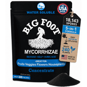 Big Foot Mycorrhizae for Plants, Potted Plants and Gardens - Concentrate Fully Dissolves in Water, Year Round Organic Fertilizer for Root Growth and Healthy Soil - 8 Ounces of Mycorrhizal Inoculant