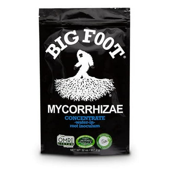 Big Foot Mycorrhizae for Plants, Potted Plants and Gardens - Concentrate Fully Dissolves in Water, Year Round Organic Fertilizer for Root Growth and Healthy Soil - 32 Ounces of Mycorrhizal Inoculant