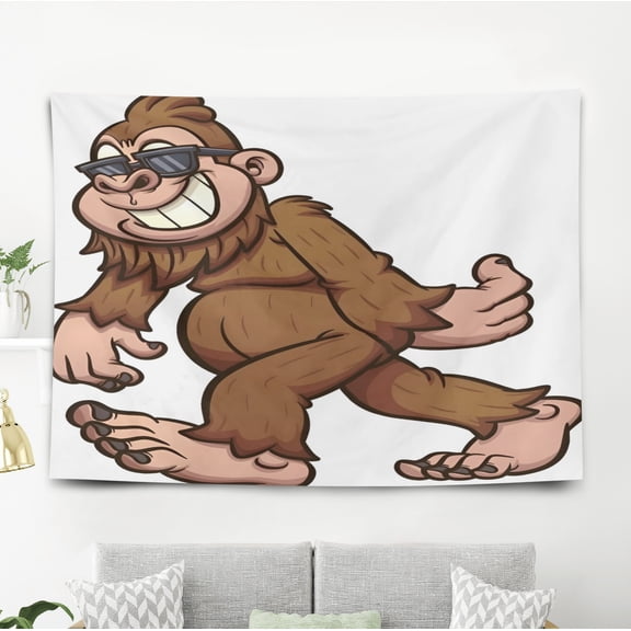 Big Foot Pattern Wall Hanging 50*60 Inches High-Quality Peach Skin Velvet Material Classic And Charming