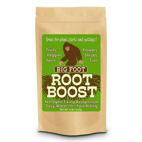 Big Foot Probiotic Root Boost Water Soluble Powder For Established Plants and Transplants - GROW ROOT SIZE, Increase Nitrogen, Grow New Plants from Cuttings, Pea Inoculant - 15 Pounds