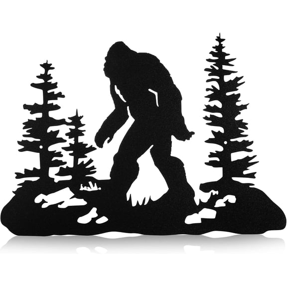 Big Foot Sasquatch Gifts 16" x 11" Big Foot Wall Art Yard Decor for Metal Sign Sasquatch Garden Statue Ornament Gifts Decorations for Dad Mens Home Garden Outdoor Indoor(Black)