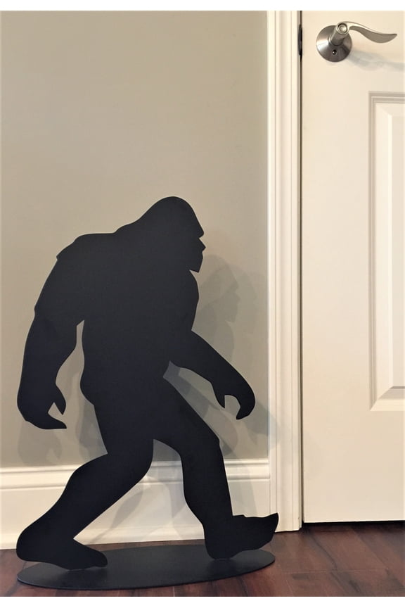 Big Foot or Sasquatch Metal Art Silhouette Statue / Figure on Firm Base. Home or Office Decor Sculpture Figurine Accent Piece. Approx. 24" x 16" x 5.5. 100% Hand Forged by a Metal Artist in U.S.A.