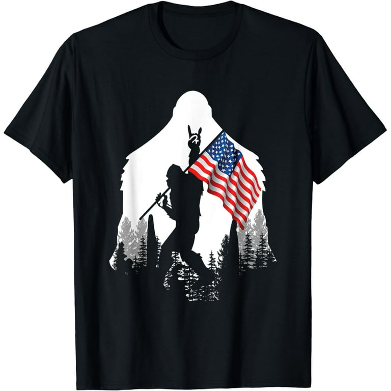 Bigfoot Sasquatch I Believe Tshirt With Usa Distressed Flag Bigfoot Sasquatch I Believe Tshirt With Usa Distressed Flag