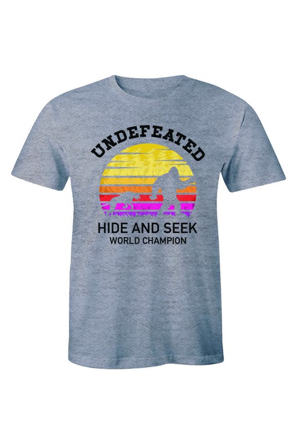 Big Foot Undefeated Hide And Seek World Champion Shirt Forest Sasquatch Mens Tee All Size S-5XL